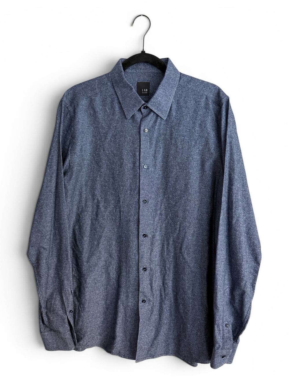 LAB Pal Zileri Men’s Sz 44 Button Down Shirt Dark Heathered Blue Sz 17.5 Sz L